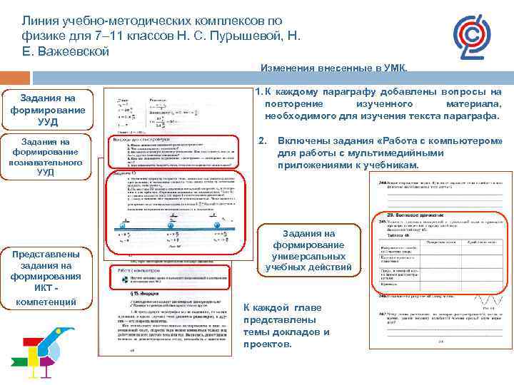 Линия учебно-методических комплексов по физике для 7– 11 классов Н. С. Пурышевой, Н. Е.