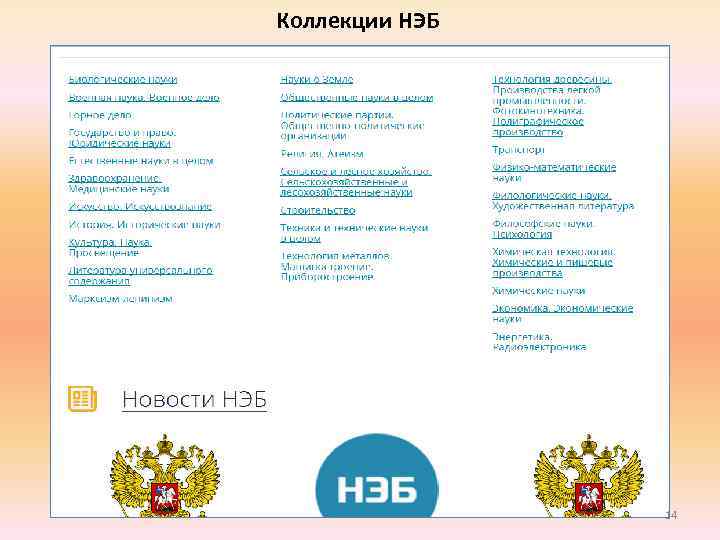 Коллекции НЭБ 14 