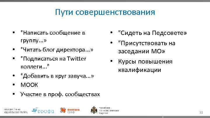 Пути совершенствования • 