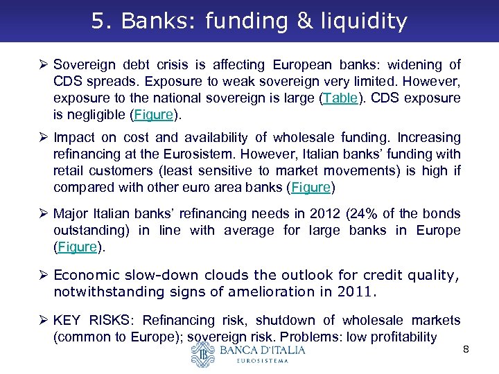 5. Banks: funding & liquidity Ø Sovereign debt crisis is affecting European banks: widening