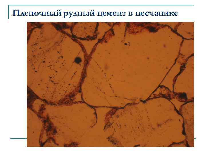 Пленочный рудный цемент в песчанике 