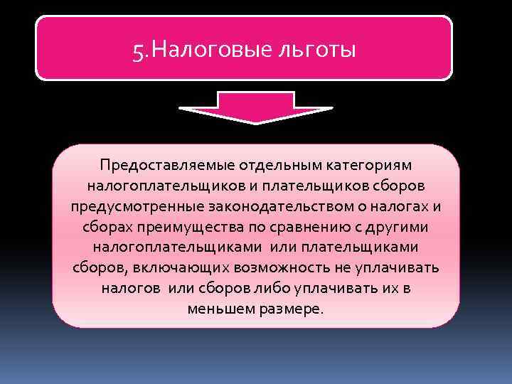 5. Налоговые льготы Предоставляемые отдельным категориям налогоплательщиков и плательщиков сборов предусмотренные законодательством о налогах