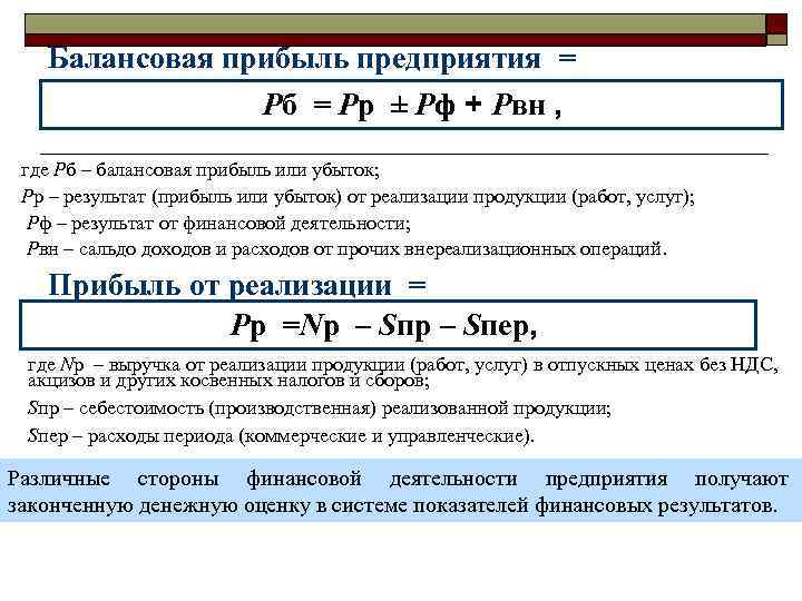 Прибыль от реализации продукции предприятия