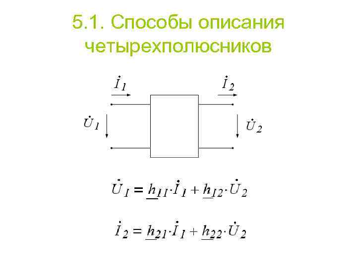 5. 1. Способы описания четырехполюсников 