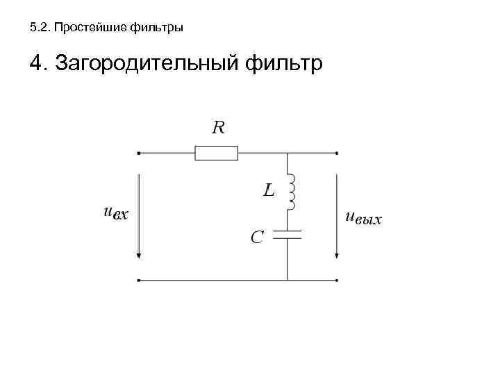 5. 2. Простейшие фильтры 4. Загородительный фильтр 