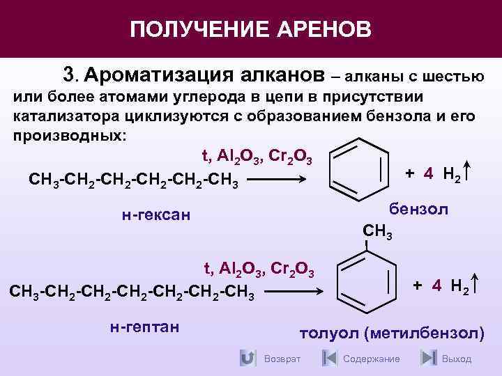 Составьте схему получения анилина из гексана над стрелками переходов укажите условия