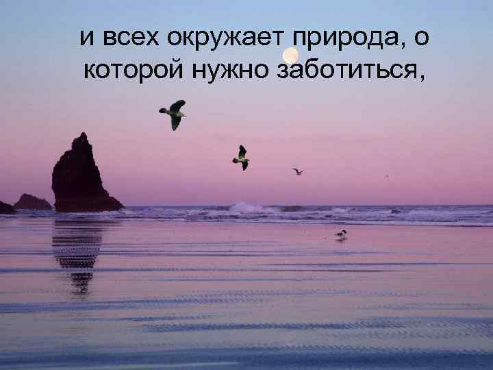 и всех окружает природа, о которой нужно заботиться, 