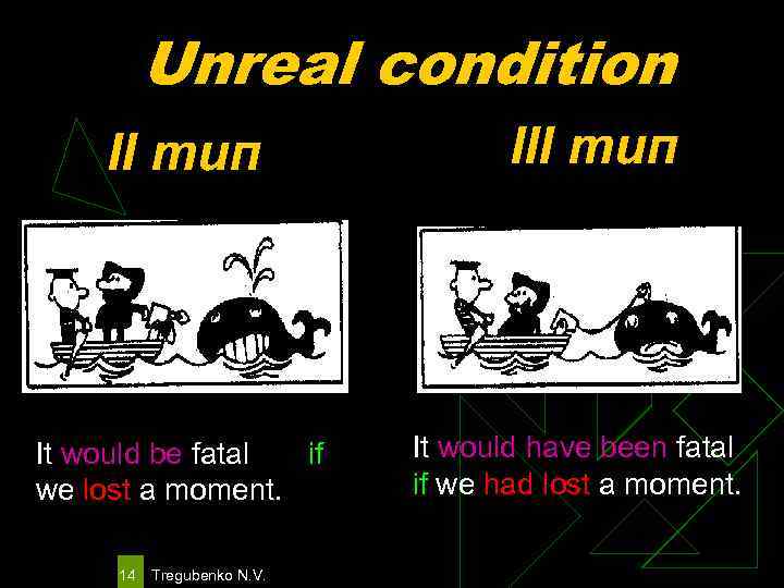 Unreal condition II тип It would be fatal if we lost a moment. 14
