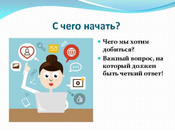 С чего начать? Чего мы хотим добиться? Важный вопрос, на который должен быть четкий