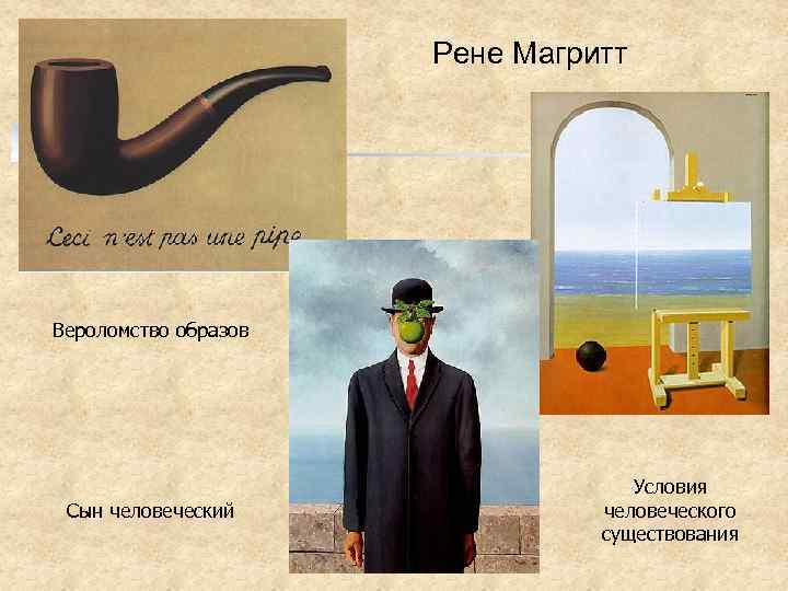 Рене Магритт Вероломство образов Сын человеческий Условия человеческого существования 
