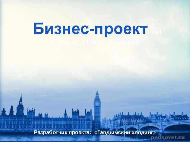  « Бизнес-проектный курса английского языка» Разработчик проекта: «Галдымский холдинг» 