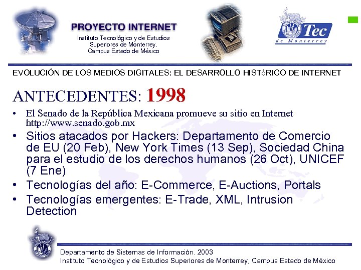 Instituto Tecnológico y de Estudios Superiores de Monterrey, Campus Estado de México EVOLUCIÓN DE