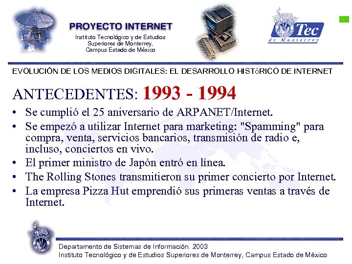 Instituto Tecnológico y de Estudios Superiores de Monterrey, Campus Estado de México EVOLUCIÓN DE