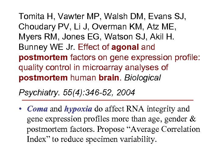 Tomita H, Vawter MP, Walsh DM, Evans SJ, Choudary PV, Li J, Overman KM,