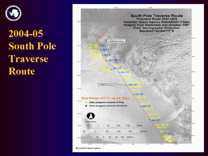 2004 -05 South Pole Traverse Route 