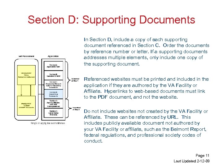 Section D: Supporting Documents In Section D, include a copy of each supporting document