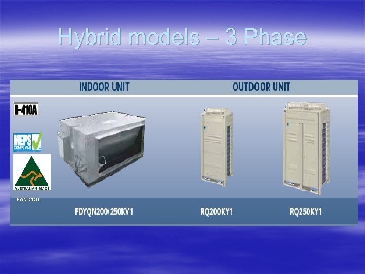 Hybrid models – 3 Phase FAN COIL 