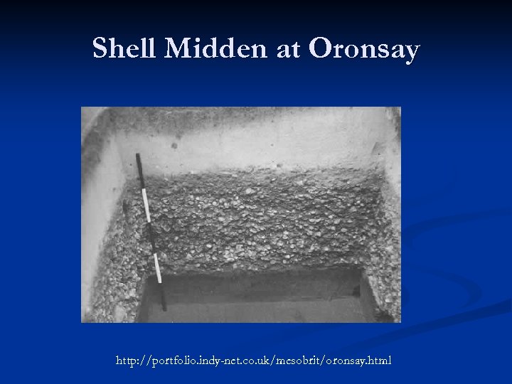 Shell Midden at Oronsay http: //portfolio. indy-net. co. uk/mesobrit/oronsay. html 