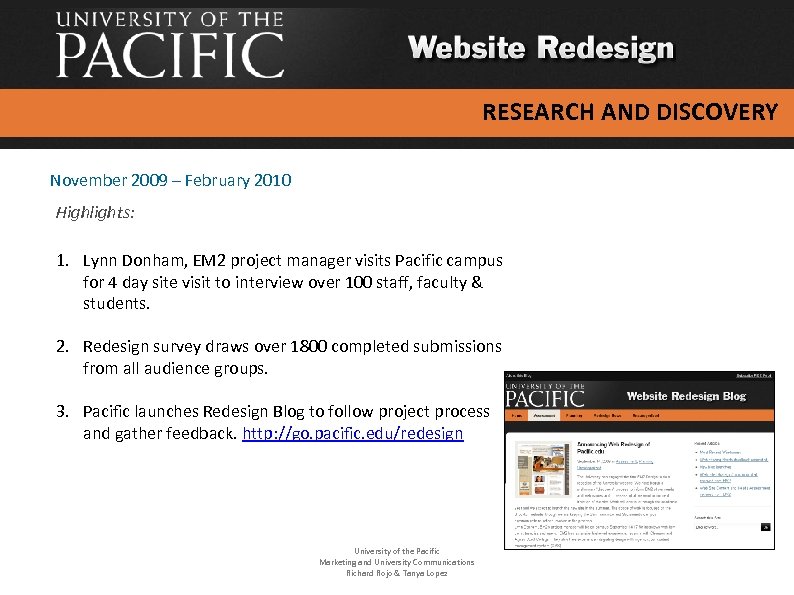 RESEARCH AND DISCOVERY November 2009 – February 2010 Highlights: 1. Lynn Donham, EM 2