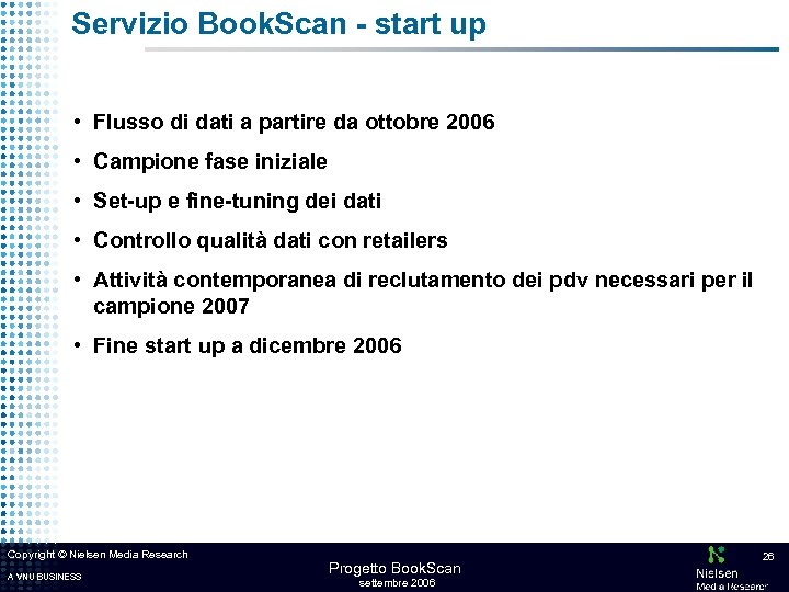 Servizio Book. Scan - start up • Flusso di dati a partire da ottobre
