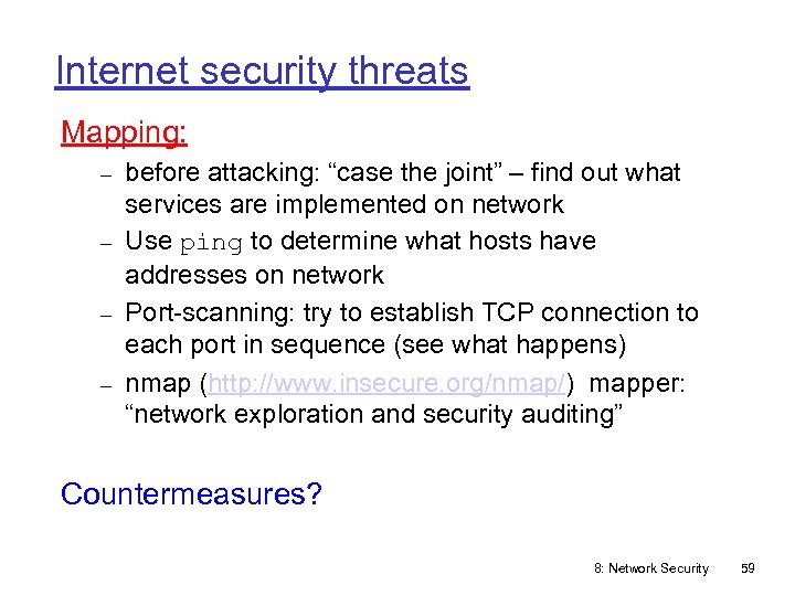Internet security threats Mapping: before attacking: “case the joint” – find out what services