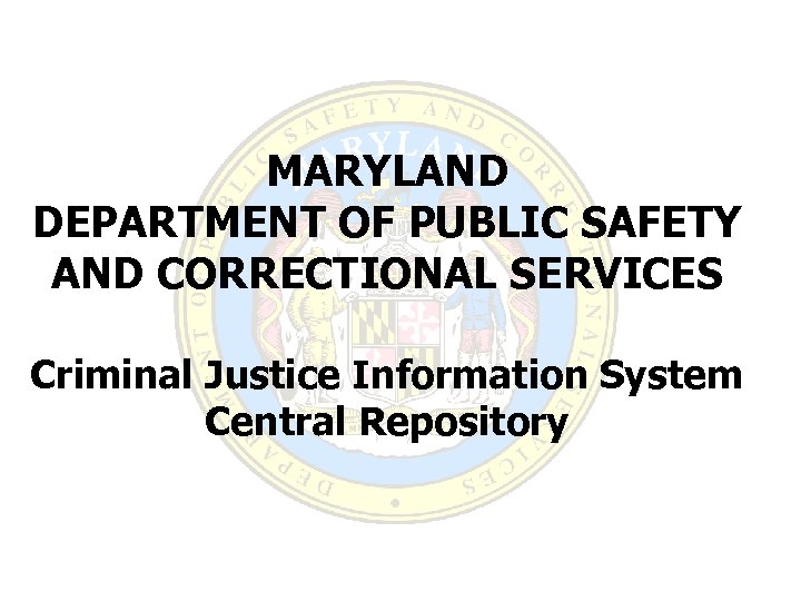 Maryland Department Of Public Safety And Correctional Services 8292