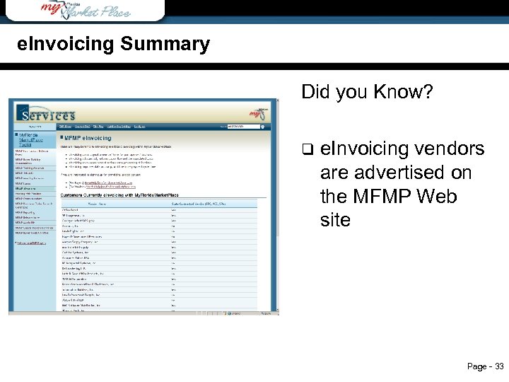 e. Invoicing Summary e. Invoicing summary Did you Know? q e. Invoicing vendors are