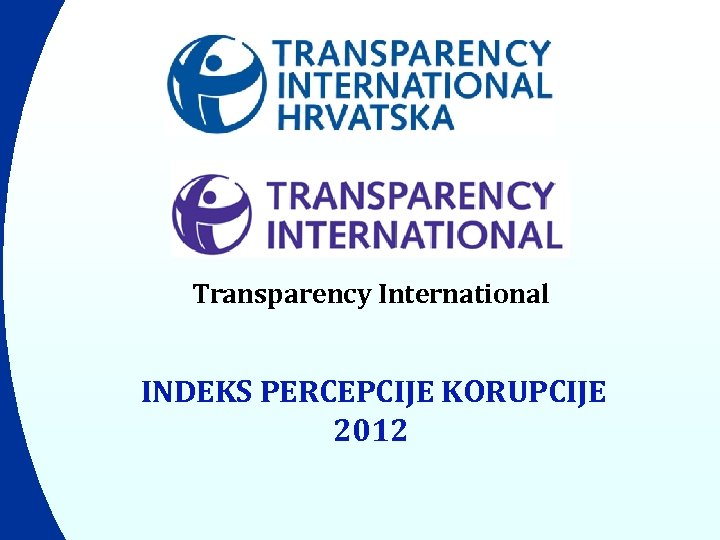 Transparency International INDEKS PERCEPCIJE KORUPCIJE 2012 
