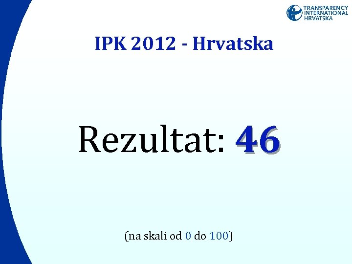 IPK 2012 - Hrvatska Rezultat: 46 (na skali od 0 do 100) 