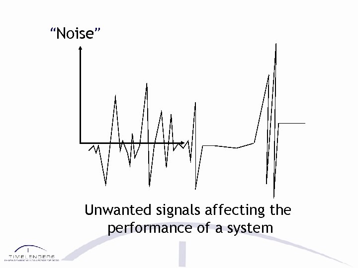 “Noise” Unwanted signals affecting the performance of a system 