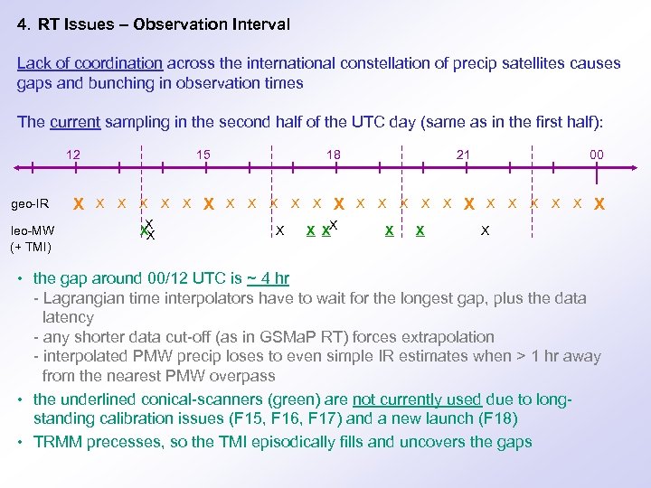 4. RT Issues – Observation Interval Lack of coordination across the international constellation of