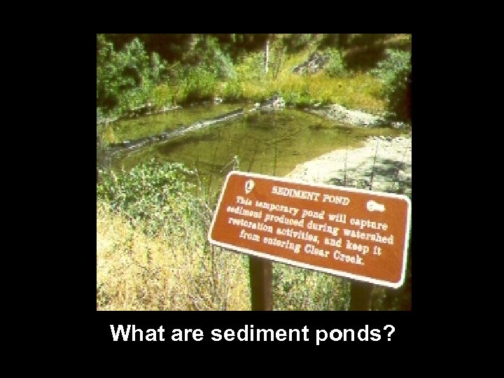 What are sediment ponds? 