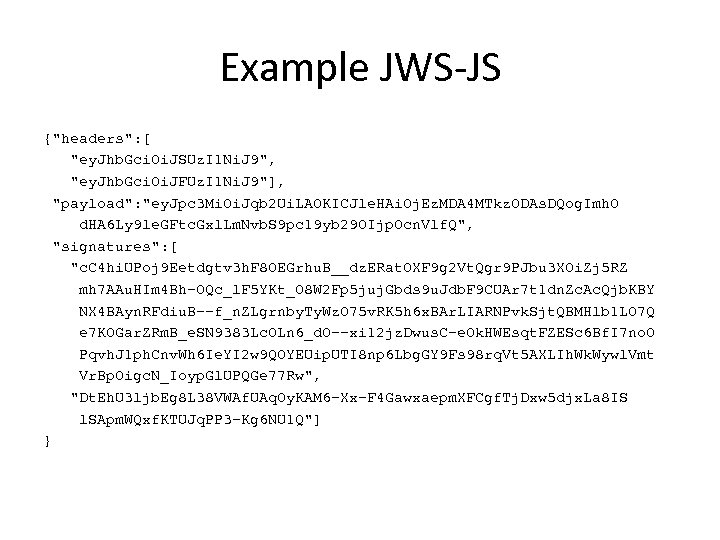 Example JWS-JS {