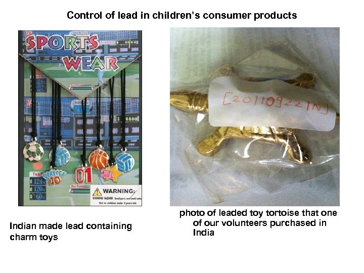 Control of lead in children’s consumer products Indian made lead containing charm toys photo