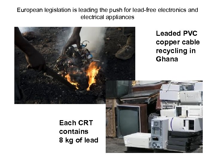 European legislation is leading the push for lead-free electronics and electrical appliances Leaded PVC