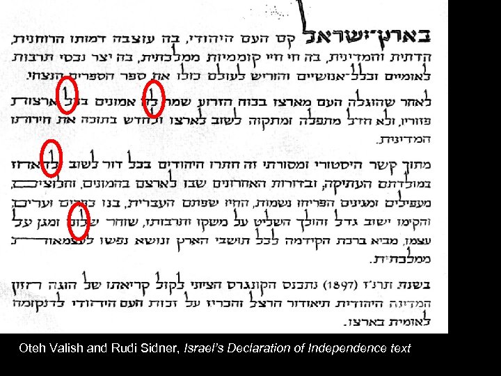 Oteh Valish and Rudi Sidner, Israel’s Declaration of Independence text 