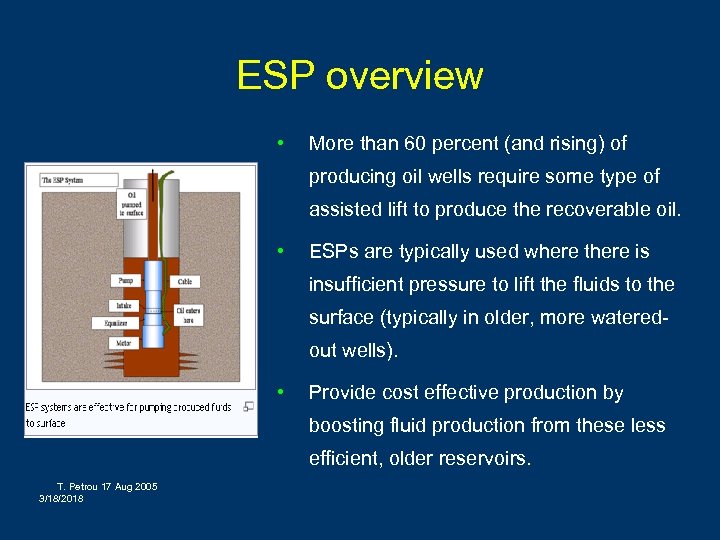 ESP overview • More than 60 percent (and rising) of producing oil wells require
