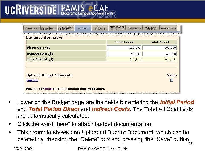  • • • Lower on the Budget page are the fields for entering