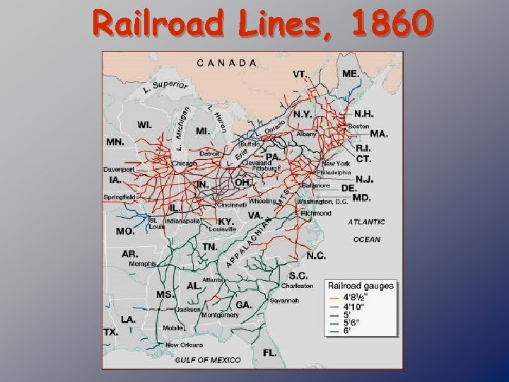 Railroad Lines, 1860 