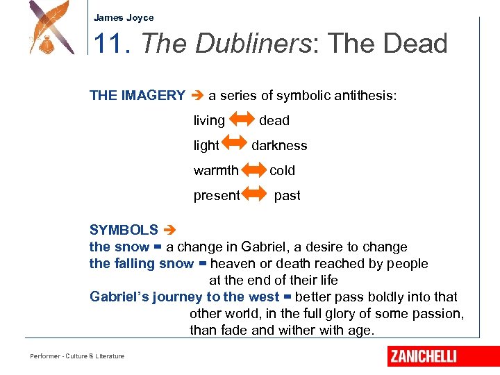 Jonathan Swift James Joyce 11. The Dubliners: The Dead THE IMAGERY a series of