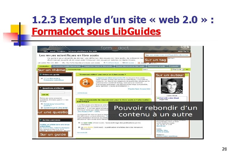 1. 2. 3 Exemple d’un site « web 2. 0 » : Formadoct sous
