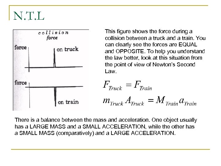 N. T. L This figure shows the force during a collision between a truck