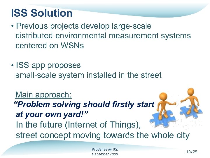 ISS Solution • Previous projects develop large-scale distributed environmental measurement systems centered on WSNs