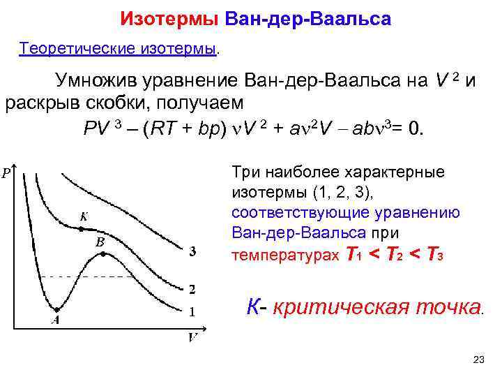 Изотермы ван дер ваальса при различных температурах показаны на рисунке выберите верные утверждения