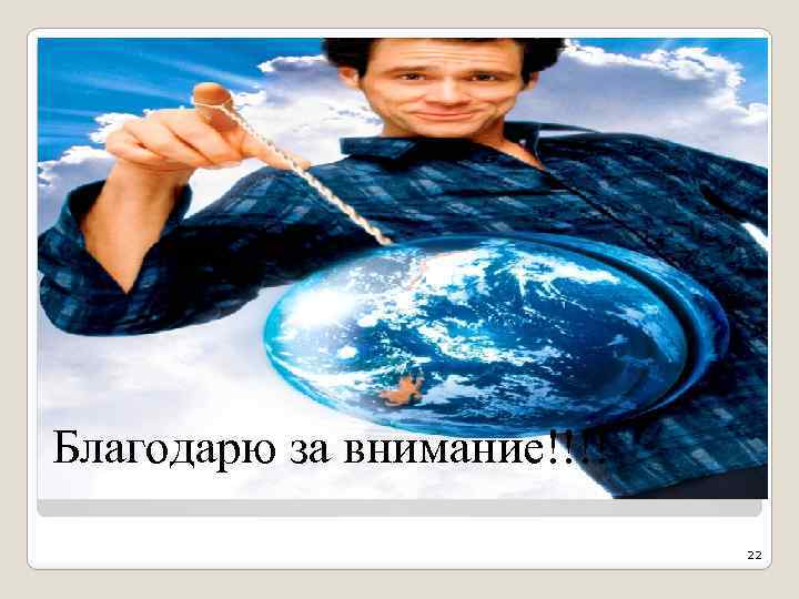 Благодарю за внимание!!!! 22 