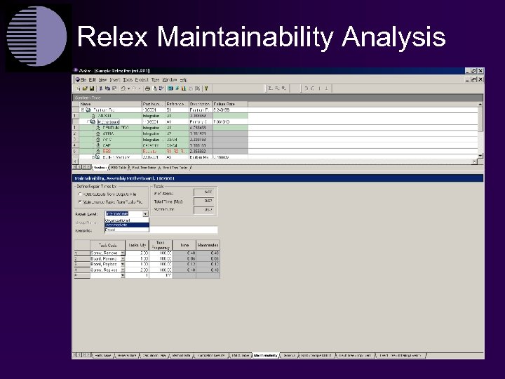 Relex Maintainability Analysis 