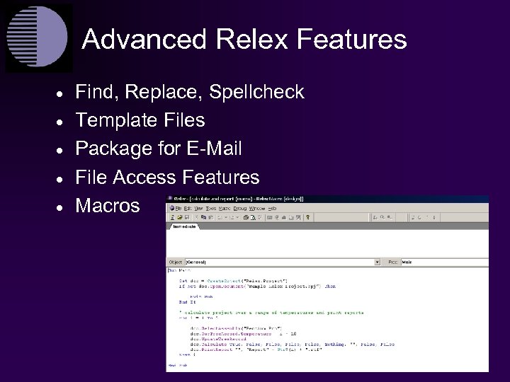 Advanced Relex Features · · · Find, Replace, Spellcheck Template Files Package for E-Mail