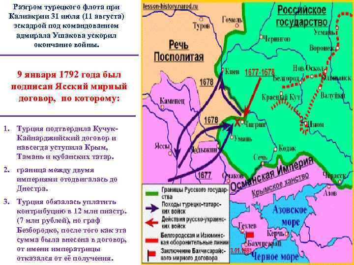 Разгром турецкого флота при Калиакрии 31 июля (11 августа) эскадрой под командованием адмирала Ушакова