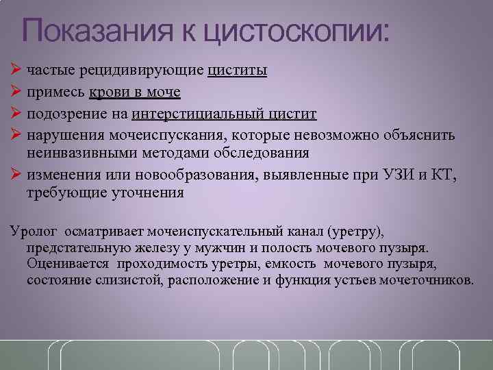 Протокол описание цистоскопии образец