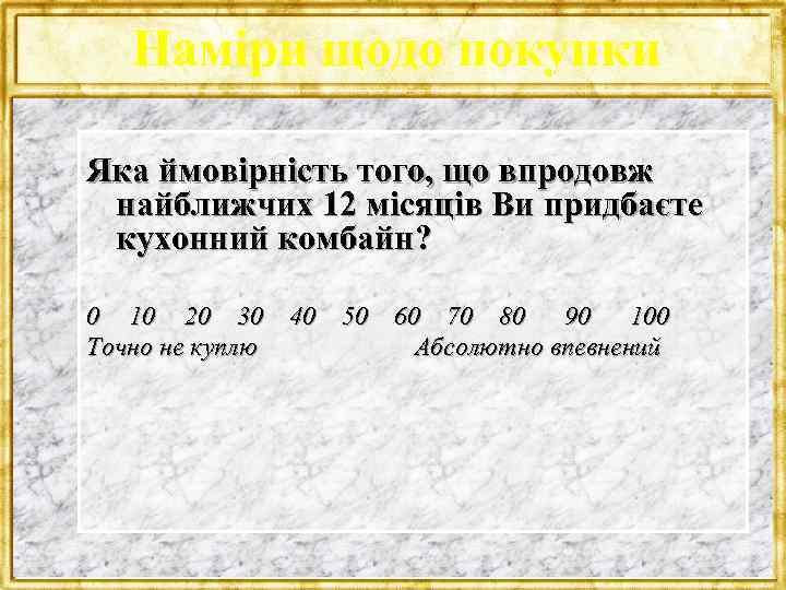 Наміри щодо покупки Яка ймовірність того, що впродовж найближчих 12 місяців Ви придбаєте кухонний